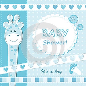 Baby boy announcement card.