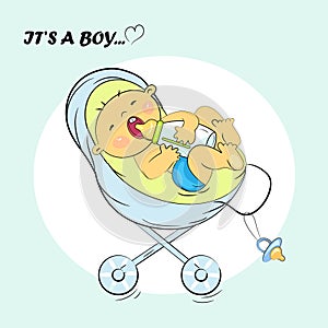 Baby boy announcement card