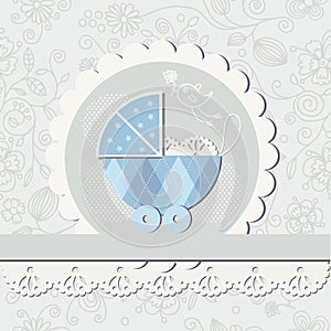 Baby boy arrival announcement card