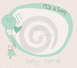 Baby Boy Arrival Card with PhotoFrame