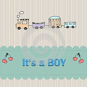 Baby boy arrival card shower invitation