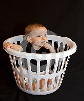 Baby Boy In A Basket