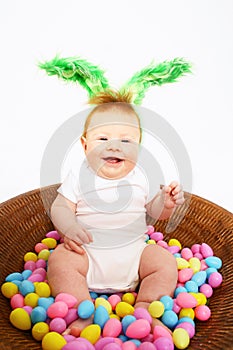 Baby Boy in basket for Easter