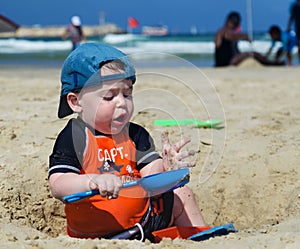 Baby boy at the beach