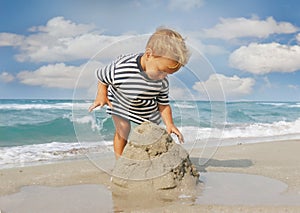 Baby boy on beach