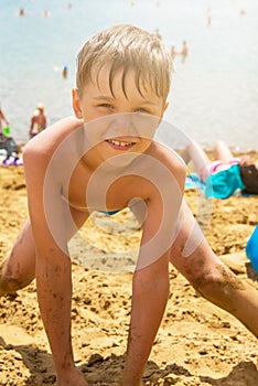 Baby boy at beach