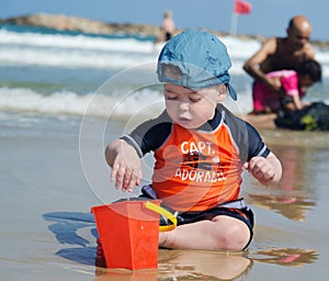 Baby boy at the beach