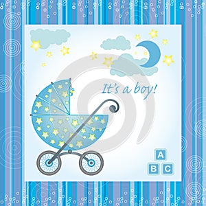 Baby boy birth card