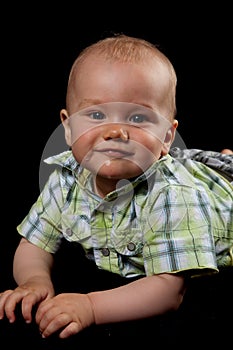 Baby Boy on a Black Background