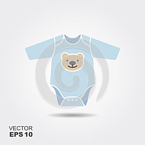 Baby boy bodysuit flat icon