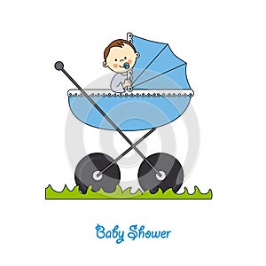 Baby boy in carriage