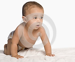 Baby boy crawling