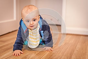 Baby boy crawling