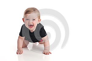 Baby Boy Crawling and Laughing