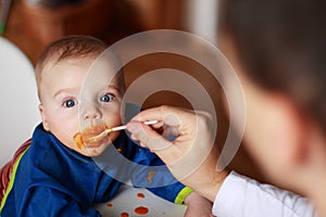 Baby boy eating