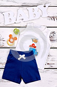 Baby boy fashion boutique garment.