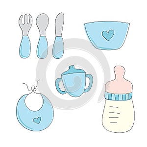 Baby boy feeding set