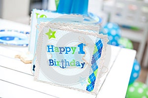 Baby boy first birthday party - guest book