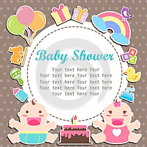 Baby boy and girl shower care with place for your text