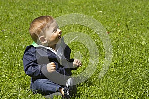 Baby boy on the grass