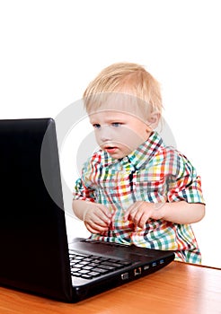 Baby Boy with Laptop