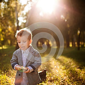 Baby boy in the park