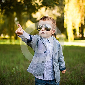 Baby boy in the park