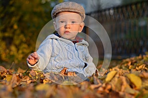 Baby boy in the park