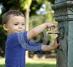 Baby boy playing