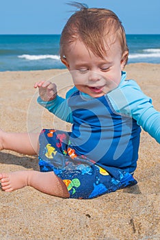 Baby Boy Playing at the Beach