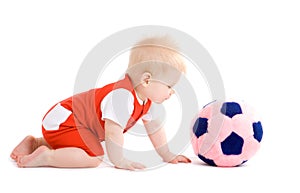 Baby boy playing football