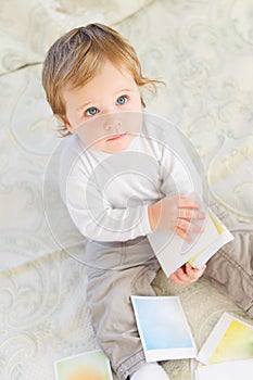 Baby boy playing indoors