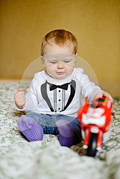 Baby boy playing toy