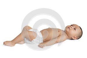 Baby boy portrait isolated on white