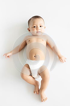 Baby boy portrait isolated on white