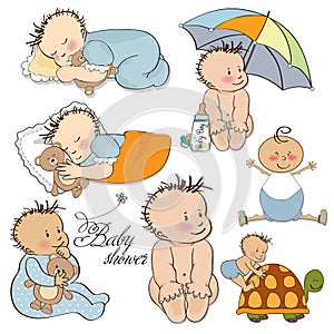 Baby boy set isolated on white