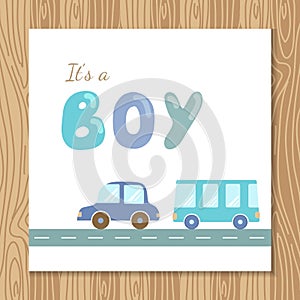 Baby boy shower card