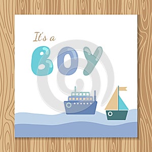 Baby boy shower card