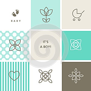 Baby boy shower design elements for baby shower celebration