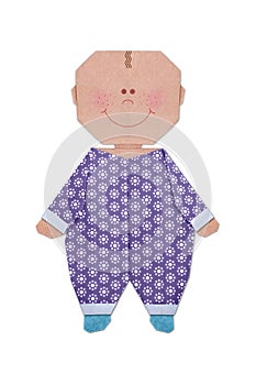 Baby boy in sleepsuit origami