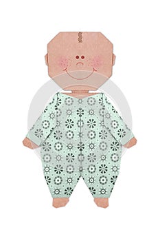 Baby boy in sleepsuit origami