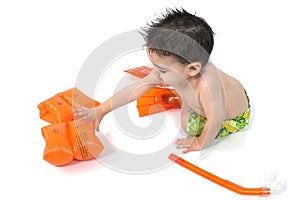 Baby Boy Snorkler Over White