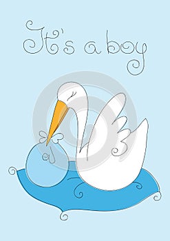 Baby Boy and stork