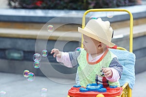 Baby boy in stroller