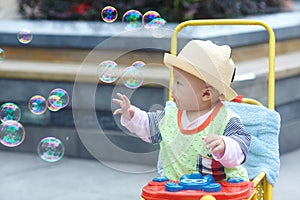 Baby boy in stroller
