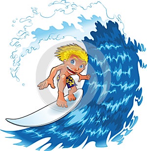 Baby boy surfing photo