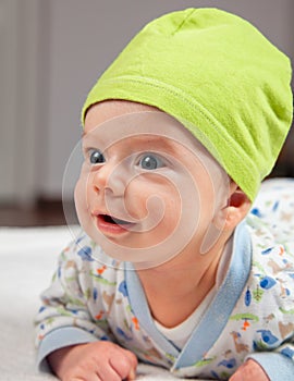 Baby boy at tummy time