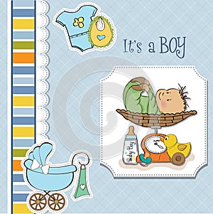 Baby boy weighed on the scale