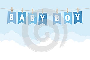 Baby boy welcome greeting card for childbirth