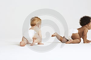 Baby Boys Crawling